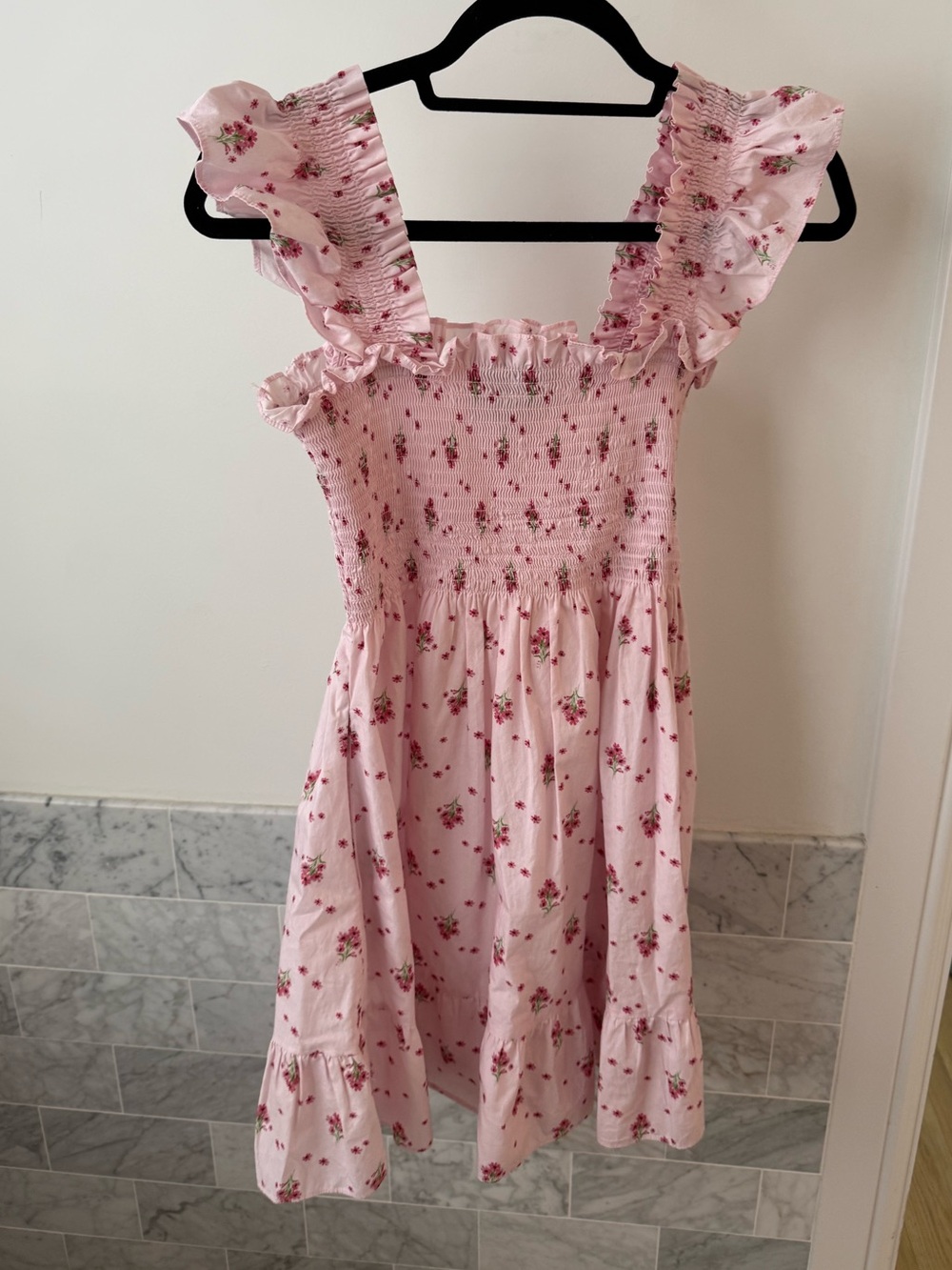 Hill House Hone Elizabeth Nap Dress Pink Floral Size Small
